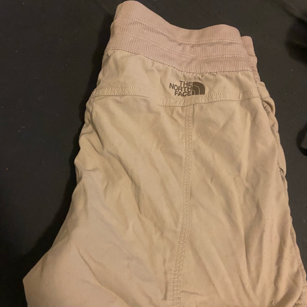 The north face women’s khaki colored hiking shorts